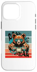 iPhone 16 Pro Max Bear boombox retro vintage sunglasses cool music paws detail Case