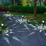 GIGALUMI Solar Lights Outdoor Garden 8 Pack, LED Garden Lights with Great Pattern, Waterproof Auto On/Off Solar Powered Lights for Garden Walkway Driveway Lawn Pathway（Cold White）