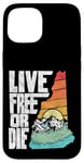 Coque pour iPhone 15 Live Free or Die Retro New Hampshire Nature Graphic