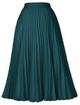 GRACE KARIN Vintage Jupe Femme Mi Longue Plissée pour Soirée Mariée Elegant M cl2473-20/Vert foncé