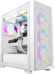 C3D510 Boîtier Pc,Boîtier Pc Gamer Mid Tower,3 Ventilateurs Pwm Argb 120 Mm Préinstallés,Panneau Latéral En Verre Trempé,Boîtier À Flux D'Air Élevé Pour E-Atx/Atx/Matx/Itx,Blanc