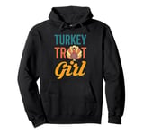 Turkey Trot Girl Running Thanksgiving Pullover Hoodie