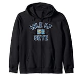 Isle of Skye Scotland Flag Distressed Print Zip Hoodie