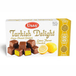 Choklad täckt Turkish delight med citron smak