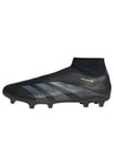 adidas Predator League Laceless Football Boots Firm Ground Shoes, Core Black/Carbon/Gold Metallic, 5.5 UK