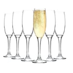 6x LAV Venue Glass Champagne Flutes Prosecco Wine Party Glasses Gift Set 220ml