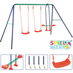 Spielwerk - Portique d'extérieur pour max. 4 enfants structure de jeu jouet balançoires