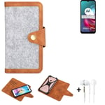 Felt Case + earphones for Motorola Moto G30 Cover light grey