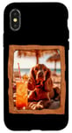 Coque pour iPhone X/XS Vibes de plage pour chien avec cocktail et détente