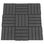 Outsunny Caillebotis - Dalles terrasse - Lot de 9 - emboîtables, Installation très Simple - Petits Carreaux Composite Plastique Imitation Bois Noir