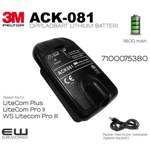 3M Peltor ACK081 Batteri til Litecom Plus & WS Litecom Pro III