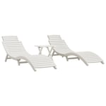 Lot de 2 transats chaise longue bois blanc Helloshop26