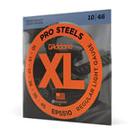 D'Addario Guitar Strings - ProSteels Electric Guitar Strings - Round Wound - Brighter, Crunchier, Increased Sustain - EPS510 - Regular Light, 10-46