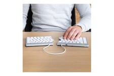 R-Go Ergonomic Keyboard Split break - tastatur - med integreret brudindikator - QWERTY - USA - hvid Indgangsudstyr