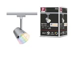 Paulmann 95525 Cone URail Smart Home Zigbee 3.0 individual spot with RGBW lamp GU10 350lm 5.5W RGBW+ dimmable 230V chrome matt rail system, Zigbee RGBW