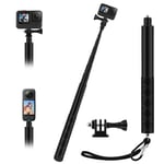 Wiseten 150CM/59" Selfie Stick for Insta360 X4, Extendable Selfie Vlog Handle Portable Camera Accessories for GoPro Hero 13 12 11 10 9 8 7 6 Black insta360 One X3 X4 DJI Osmo Action 5 Pro