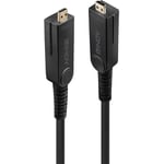 LINDY Câble Micro-HDMI 18G Hybride Fibre Optique, Connecteurs HDMI & DVI fournis, 100m