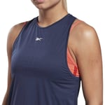 Reebok United By Fitness Perforated Womens Training Vest Navy Workout Tank Top