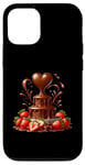 Coque pour iPhone 12/12 Pro Fontaine à chocolat en forme de cœur - Saint-Valentin romantique