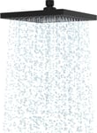 Tete de Douche Pluie (250 * 250mm), Pomme de Douche Fixe Anti Calcaire en Acier Inoxydable, Pomme de Douche Angle de Jet Orientable, Expérience de douche Somptueuse, Installation Facile,noir