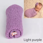 Baby Blanket Stretch Knit Wrap Photography Props Light Purple