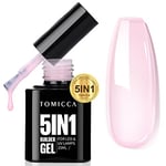 TOMICCA Builder Gel 5 en 1 15ML, Rose Gel Construction Ongle UV, Soak Off UV/LED Gel Ongles pour Nail Extension, Réparation de Manucure, Renforcement, les Décalcomanies et les Bijoux