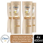 Dove Self Tan Body Lotion Nourishing Deep Care + Moisturising Lotion, 4x400ml