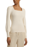 Lauren Ralph Lauren Rib-Knit Puff-Sleeve Sweater Vit