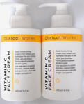 2x Clinical Works Vitamin C Face Cream Brightening Hydrating Moisturizing 473ml