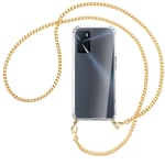 Collier pour Oppo A16 (CPH2269, 6.52'') chaîne en métal (O) Etui Coque + cordon