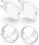 4pack Chargeur Rapide Iphone ?Mfi Certifié? 20w Pd3.0 Chargeur Rapide Mural Avec 2m Type C Câble De Charge Rapide Adaptateur Avec Iphone 14/14 Plus/14 Pro/14 Pro Max/13/12/11/X/Xs Max/Xr/Se 2020