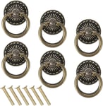 6 Pièces Poignée Meuble Vintage Boutons de Tiroir Vintage Porte de Placard Boutons,Commode Ancien Poignet Antique Rétro Tiroir Alliage de Zinc Bronze Poignee de Meuble Vintage pour Cuisine Armoire