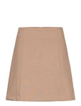 Selected Femme Slfrita Mw Short Skirt Camel Mel Noos Beige