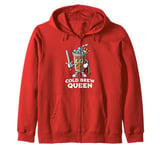 Cold Brew Coffee Queen Funny Drink Illustration Zip Hoodie