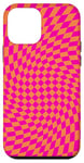 Coque pour iPhone 12 mini Grand damier classique à carreaux orange et rose