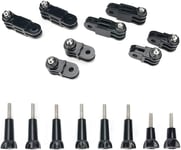 16 Pièce Caméra Sport Adaptateur De Montage, Accessoire Fixation Gopro Pour Gopro Hero 10, 9, 8, 7, 6, 5, Xiaomi, Fusion, Dji Osmo, Sjcam, Perche Support Gopro Casque Moto, Bras Vi[PHO063554]