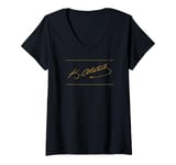 Womens Signature M.K. Atatürk Founder of the Turkish Republic V-Neck T-Shirt