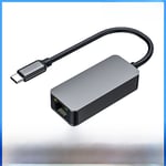 Carte Réseau Externe 2.5G avec Câble Convertisseur 2500M pour Jeux NAS eSports USB Type-C Boîtier en Aluminium Gris