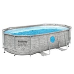 Bestway Hydrium Piscine à paroi en Acier Kit Complet avec Filtre à Sable 610 x 360 x 120 cm, Gris, Ronde