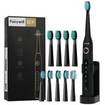 Fairywill Sonic Electric Toothbrush with 5 Mode 10 Replacement Heads Smart Timer