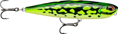 Rapala - Leurre de Pêche Precision Xtreme Pencil Construction Plastique - Leurre Eau Douce Flottant - Profondeur de Nage Surface - Taille 10,7cm / 21g - Fabriqué en Estonie - Lime Frog