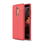 Nokia 5.1 Leather Texture Case Red