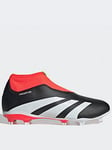 adidas Junior Predator 24 League Laceless Firm Ground Boots - Black/White, Black/White, Size 4