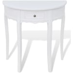 Doc&et² - Table console avec tiroir Demi-ronde Blanc