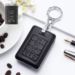 BTOEFE Car Accessories Leather Car Key Case,For Cadillac ATS-L CT6 CTS XTS XT5 SRX Escalade Soft Shell Cover For Car Key-E-black