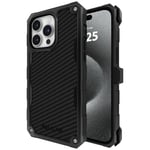 Case-Mate Shield Carbon Series Coque pour iPhone 15 Pro Max 6,7" [Compatible avec MagSafe] [Protection de qualité Militaire Contre Les Chutes] Coque de téléphone à Chargement magnétique avec Clip de