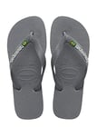 Havaianas Flip Flop Unisex Kids Brasil Logo Steel Grey/Steel Grey