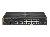 HPE Aruba 6100 12G Class4 PoE 2G/2SFP+ 139W Switch - Commutateur - Géré - 12 x 10/100/1000 (PoE+) + 2 x 1 Gigabit / 10 Gigabit SFP+ + 2 x 1000Base-T - Montable sur rack - PoE+ (139 W)