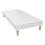 Vente-unique.com Sommier déco tapissier 90 x 200 cm 14 lattes multiplis - Blanc - PANACEA de YSMÉE