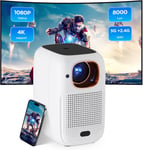 V1 Mini Vidéoprojecteur Portable Portable Pour Home Cinéma 5G + 2,4 G Wifi Bluetooth 1080P 4K Pour Ios/Android/Ordinateur Portable Blanc